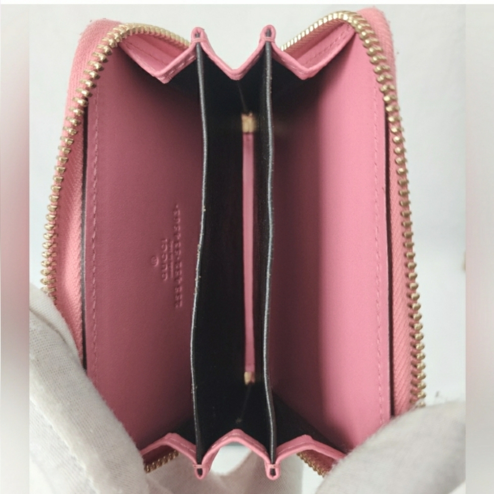 Gucci Pink Guccissima Leather Ziparound Wallet EUC - Picture 3 of 9